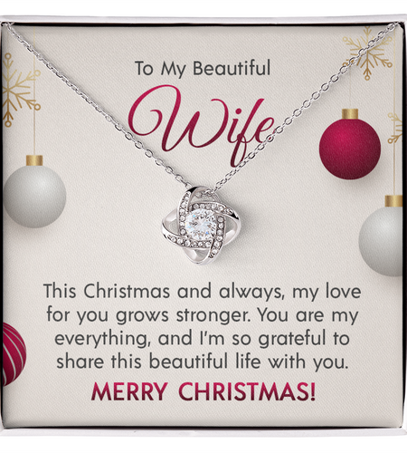 To My Beautiful Wife - Love Knot Necklace