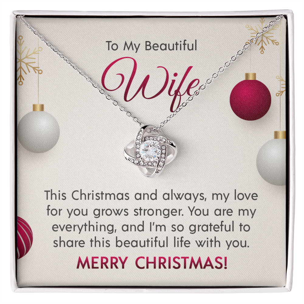 To My Beautiful Wife - Love Knot Necklace