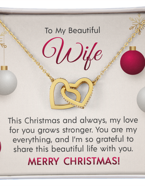 Load image into Gallery viewer, To My Beautiful Wife - Interlocking Hearts Necklace
