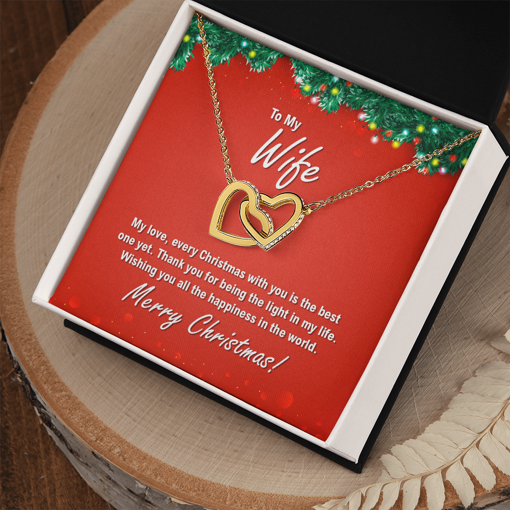To My Wife For Christmas - Interlocking Hearts Necklace