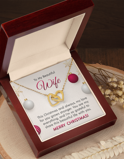 Load image into Gallery viewer, To My Beautiful Wife - Interlocking Hearts Necklace
