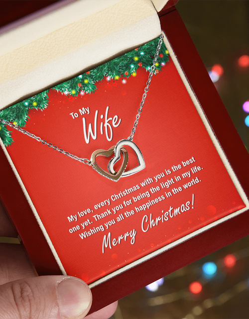 Load image into Gallery viewer, To My Wife For Christmas - Interlocking Hearts Necklace
