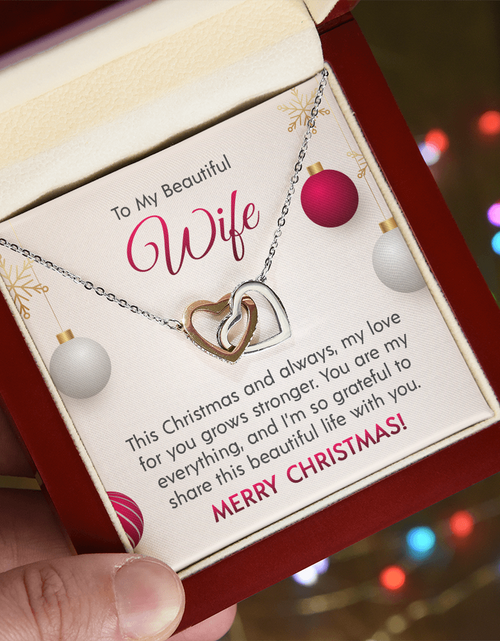 Load image into Gallery viewer, To My Beautiful Wife - Interlocking Hearts Necklace
